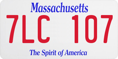 MA license plate 7LC107