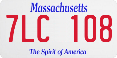 MA license plate 7LC108