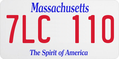 MA license plate 7LC110