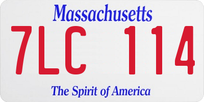 MA license plate 7LC114