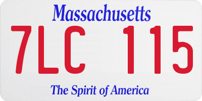 MA license plate 7LC115