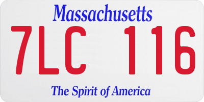MA license plate 7LC116