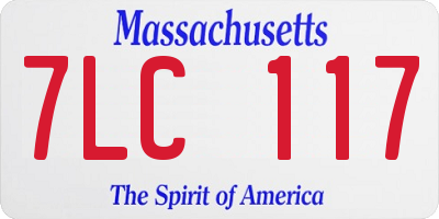 MA license plate 7LC117