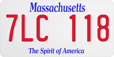 MA license plate 7LC118