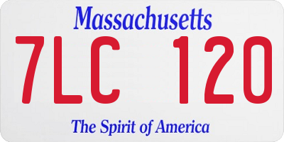 MA license plate 7LC120