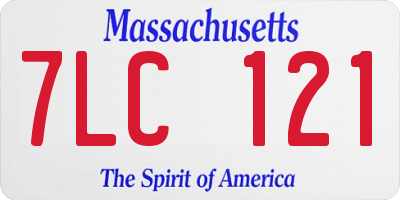 MA license plate 7LC121