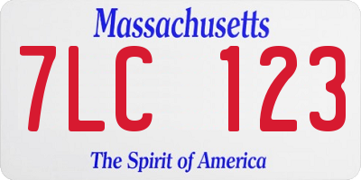 MA license plate 7LC123