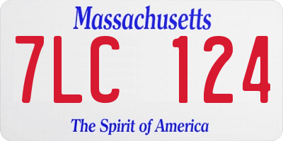 MA license plate 7LC124