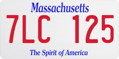 MA license plate 7LC125