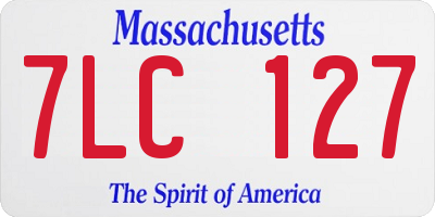 MA license plate 7LC127