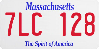 MA license plate 7LC128