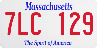 MA license plate 7LC129