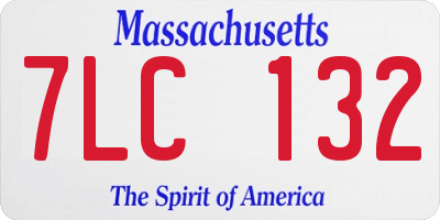 MA license plate 7LC132