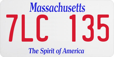 MA license plate 7LC135