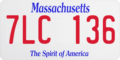 MA license plate 7LC136