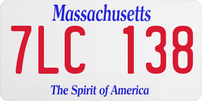 MA license plate 7LC138