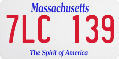 MA license plate 7LC139