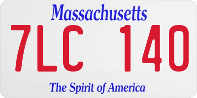 MA license plate 7LC140