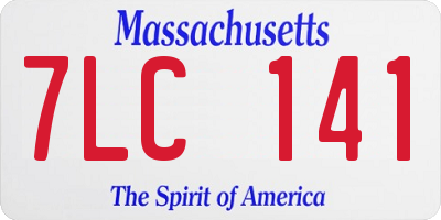 MA license plate 7LC141