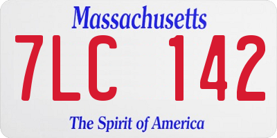 MA license plate 7LC142