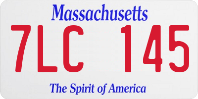 MA license plate 7LC145