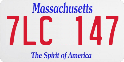 MA license plate 7LC147