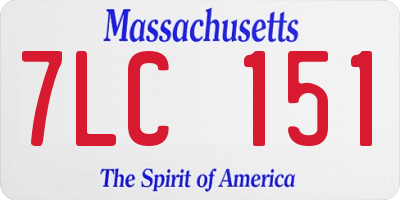 MA license plate 7LC151