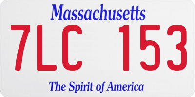 MA license plate 7LC153