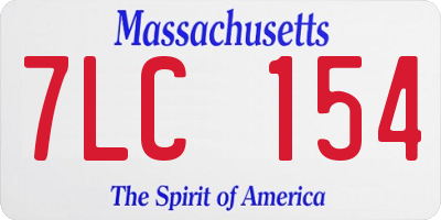 MA license plate 7LC154