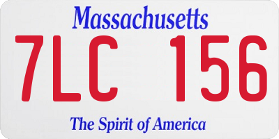 MA license plate 7LC156