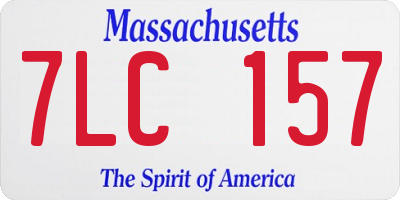 MA license plate 7LC157
