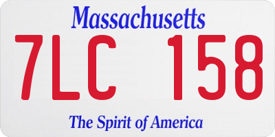 MA license plate 7LC158