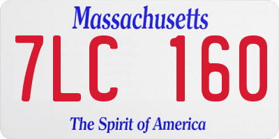 MA license plate 7LC160