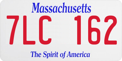 MA license plate 7LC162