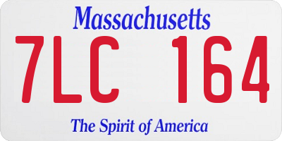 MA license plate 7LC164