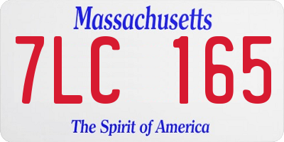 MA license plate 7LC165