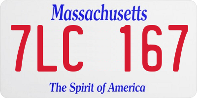 MA license plate 7LC167