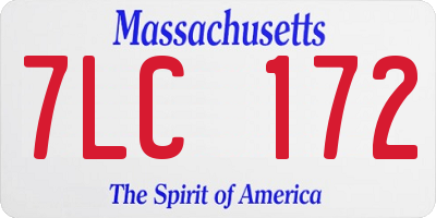 MA license plate 7LC172