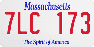 MA license plate 7LC173
