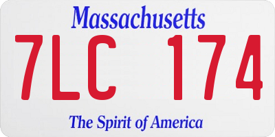MA license plate 7LC174