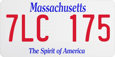 MA license plate 7LC175