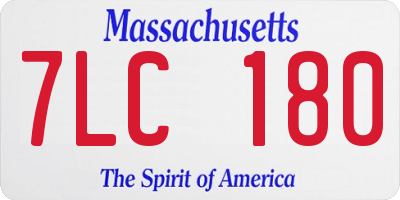 MA license plate 7LC180