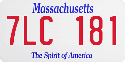 MA license plate 7LC181