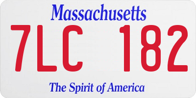 MA license plate 7LC182
