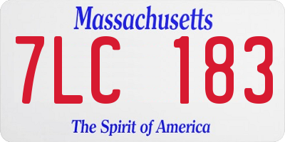 MA license plate 7LC183