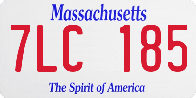 MA license plate 7LC185