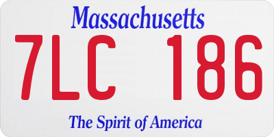 MA license plate 7LC186
