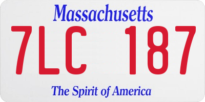 MA license plate 7LC187