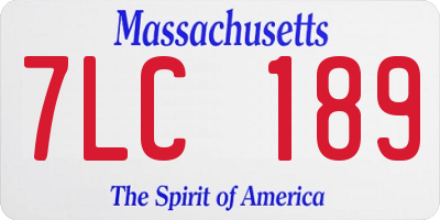 MA license plate 7LC189