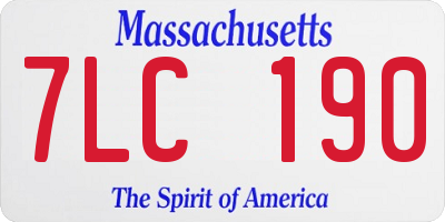 MA license plate 7LC190